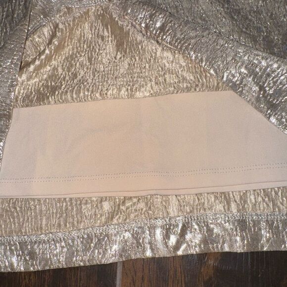 Lauren Ralph Lauren Metallic Silver Cowl Neck Cocktail Dress – Size 12 EUC - Picture 7 of 17